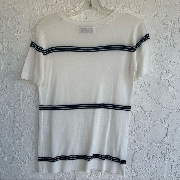 ALC Knit Blouse Top Women XS Stripe Preppy Beachy Resort Vacation Minimalist - Picture 4 of 8